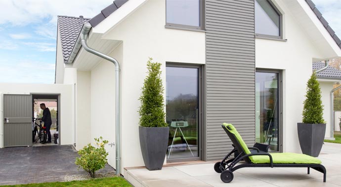 Haacke haus: winkelbungalow mit satteldach