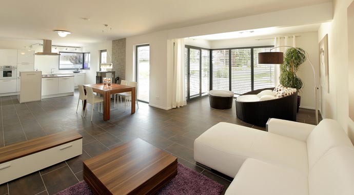 Meisterstück-HAUS KUBUS – Musterhaus Bad Vilbel Wohnbereich