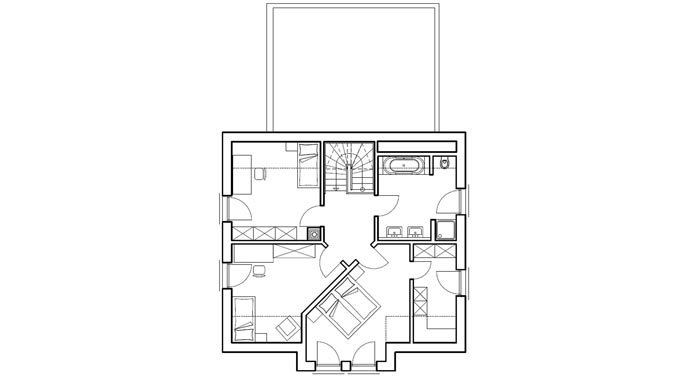 Haas Fertigbau Haas MH Fellbach 163 Grundriss Obergeschoss