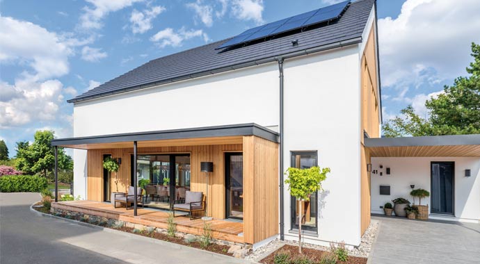 Außenansicht Musterhaus Klara von Regnauer Hausbau