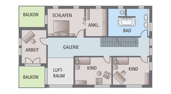 FischerHaus Vallea E-192 Grundriss Dachgeschoss