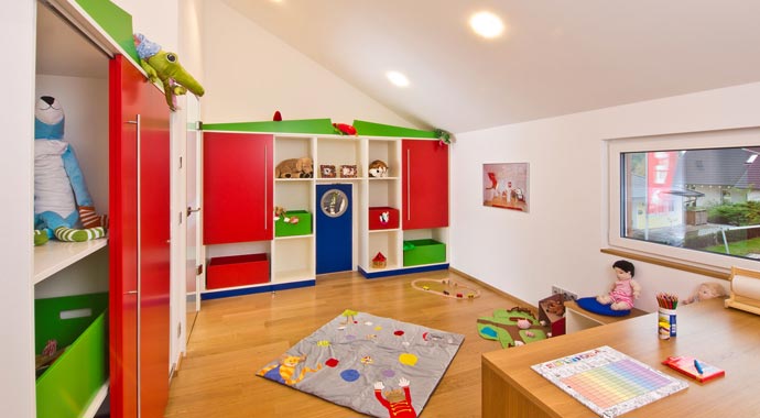 Fertighaus Weiss Musterhaus Plusenergiehaus Future Mannheim Kinderzimmer