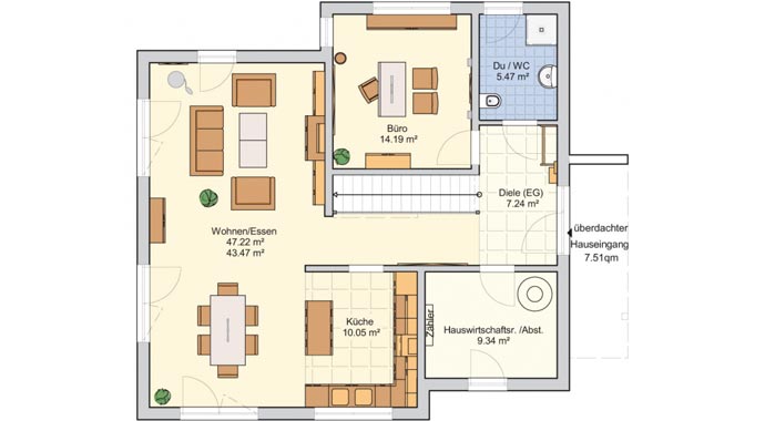 R 111.20 Musterhaus Mannheim von Fingerhut Haus Grundriss EG