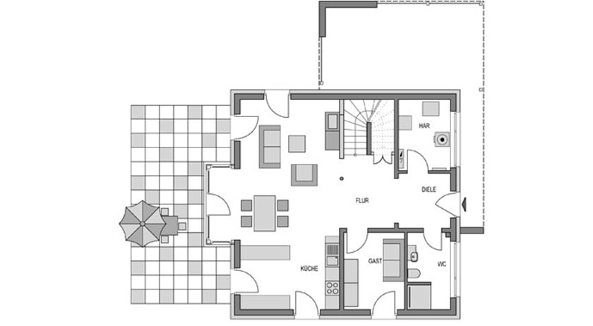 Heinz von Heiden SV 150 „Stadtvilla Köpenick“ Grundriss Erdgeschoss