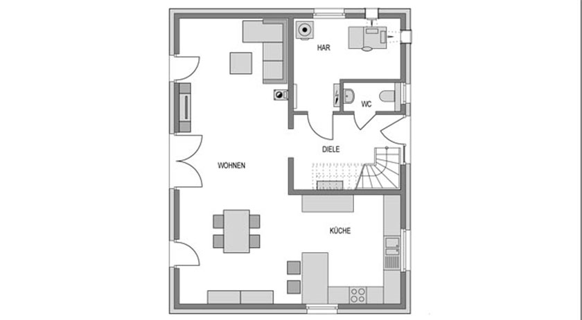 Heinz von Heiden Einfamilienhaus M 52 Grundriss Erdgeschoss
