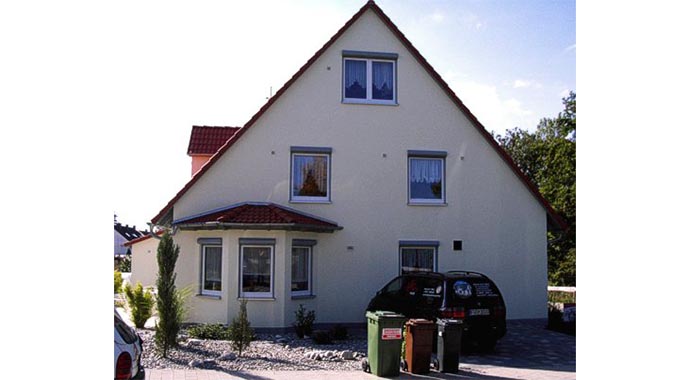 Town & Country Haus Musterhaus Doppelhaus Duette 115 Außenansicht