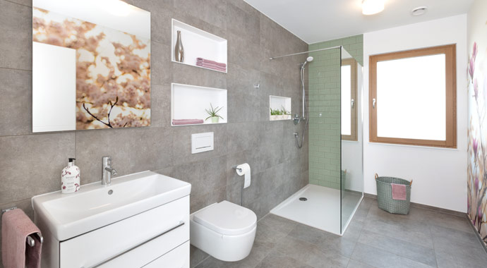 Badezimmer Musterhaus Mannheim von Talbau-Haus