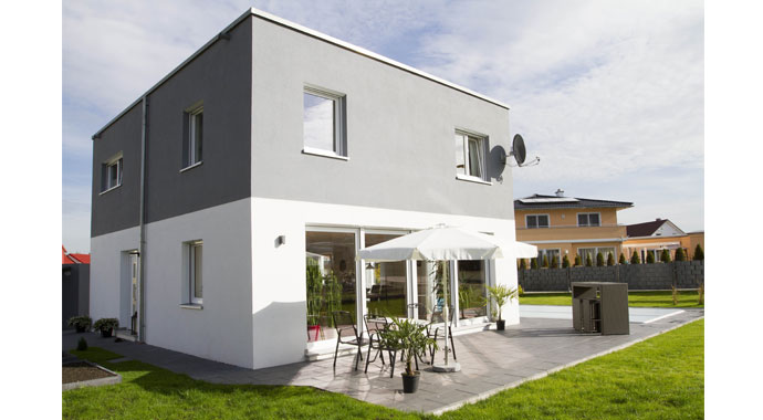 Außenansicht ICON Cube von Dennert Massivhaus