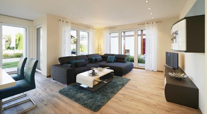 Rensch-Haus Musterhaus Montana Wohnbereich