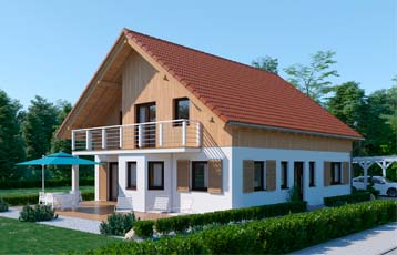 Das Bodenseehaus Musterhaus Poing Außenansicht