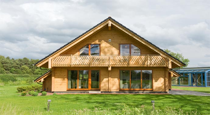 Fullwood Wohnblockhaus Musterhaus Haus Barkhof Außenansicht