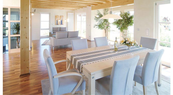 Fertighaus Weiss Musterhaus Vision Esszimmer
