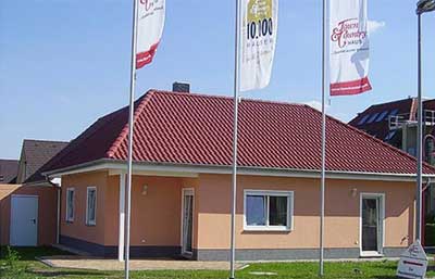 Town & Country Haus Musterhaus Bungalow 78 Außenansicht.