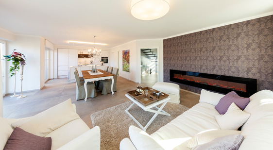 Helma Eigenheimbau Musterhaus bei Leipzig Wohnzimmer