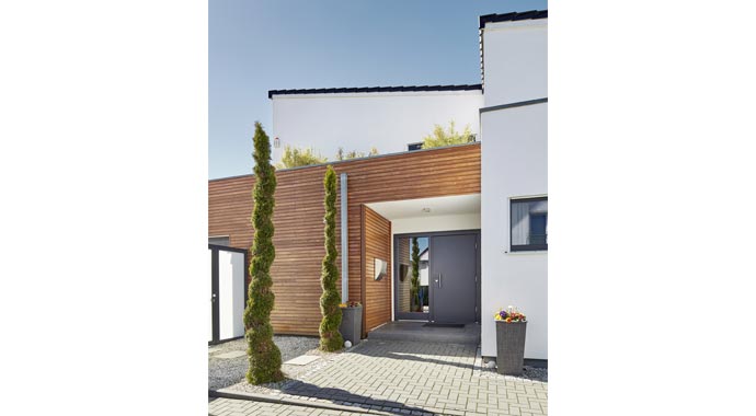 Luxhaus Pultdach Klassik 197 Außenansicht