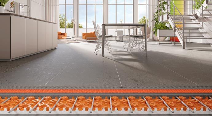 Keramik-Klimaboden BEKOTEC-THERM von Schlüter-Systems