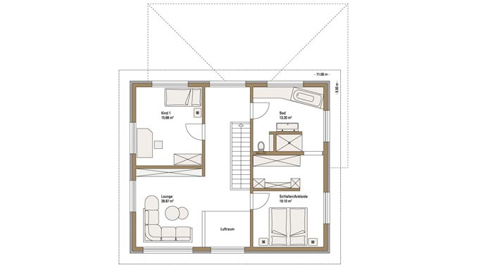 Fertighaus Weiss Musterhaus Plusenergiehaus Ulm Dachgeschoss