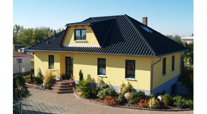 Town & Country Haus Musterhaus Winkelbungalow 108 Außenansicht