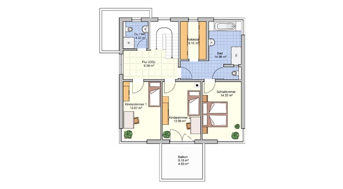 Fingerhut Haus Musterhaus Köln Z 106.20 Grundriss Obergeschoss