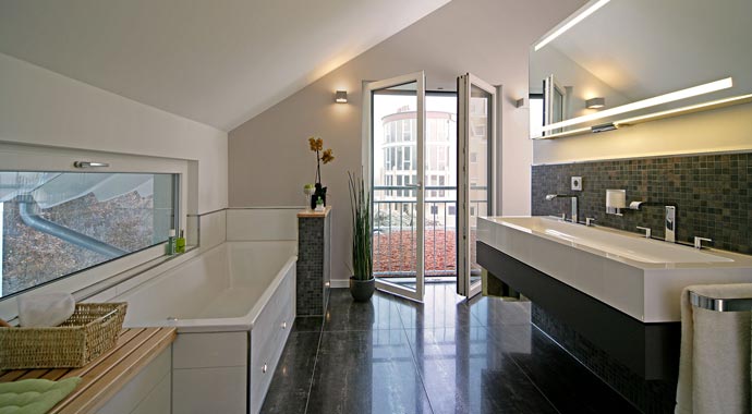 Fertighaus Weiss Musterhaus Erlangen Bad