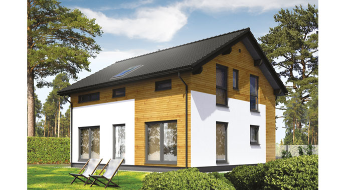 Danwood Musterhaus Point 150A Außenansicht