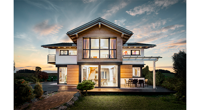 Griffner Fertighaus Musterhaus Linz Classic Außenansicht