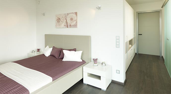 Büdenbender Hausbau Musterhaus Finess Schlafzimmer