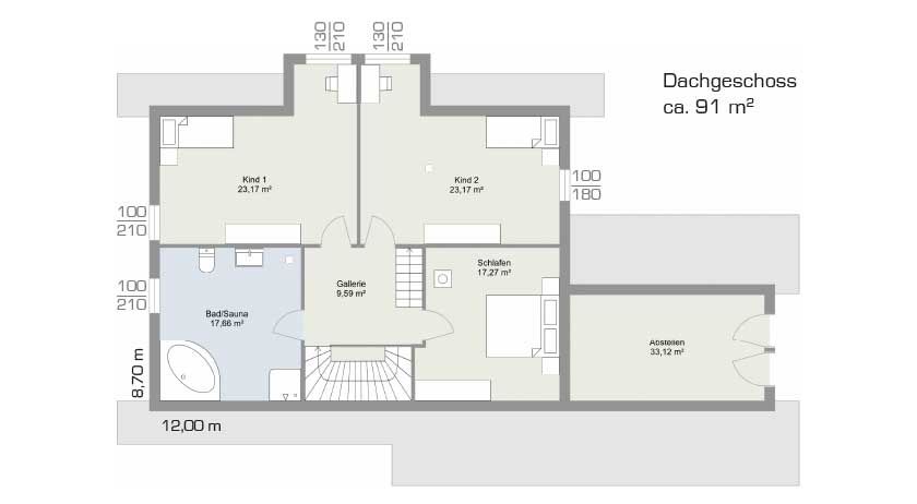 LéonWood Haus Feodora Grundriss Dachgeschoss