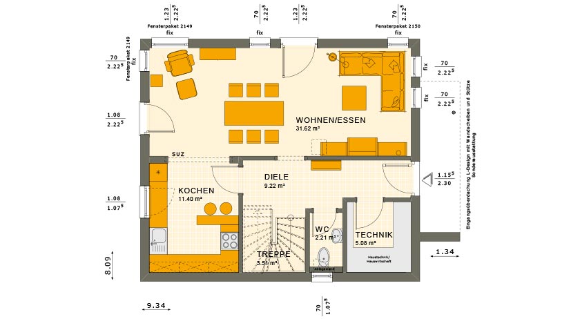 Grundriss Erdgeschoss SUNSHINE 125 V3 