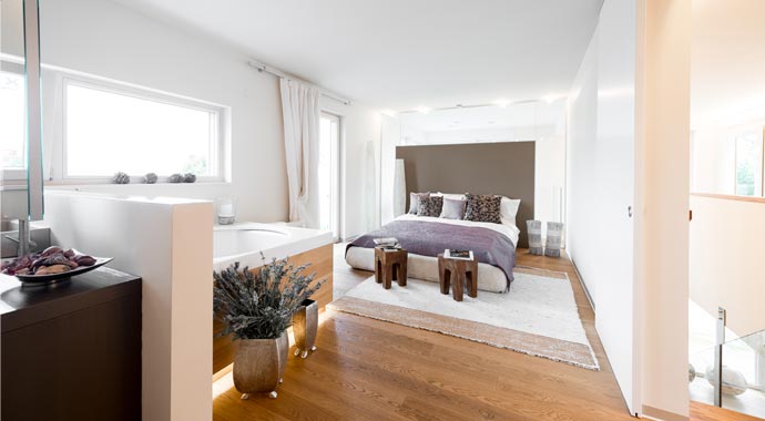 Griffner Fertighaus Musterhaus Salzburg Square Schlafzimmer
