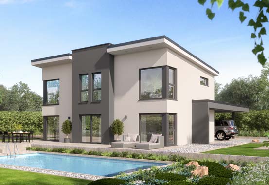 Außenansicht Musterhaus Hünstetten von Schwabenhaus