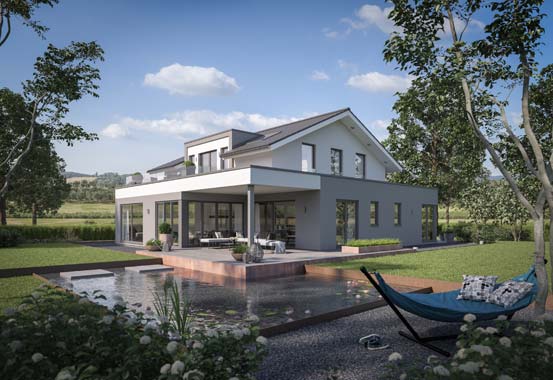 Außenansicht Musterhaus Potsdam von Schwabenhaus