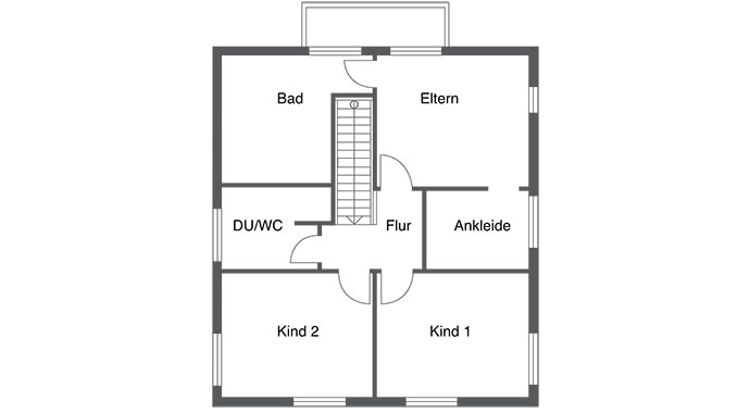 Grundriss Dachgeschoss ARTIS 302 von FingerHaus