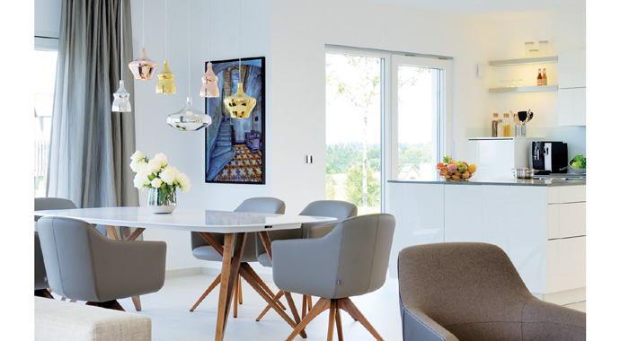 Essbereich Musterhaus Vita von Fertighaus Weiss