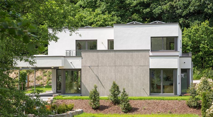 Büdenbender Hausbau Musterhaus Satchmo Außenansicht