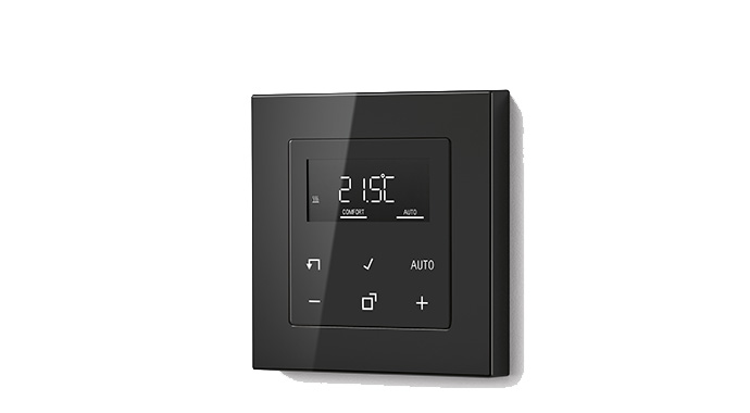 JUNG HOME Raumthermostat mit Display in A 550 schwarz | Foto: JUNG