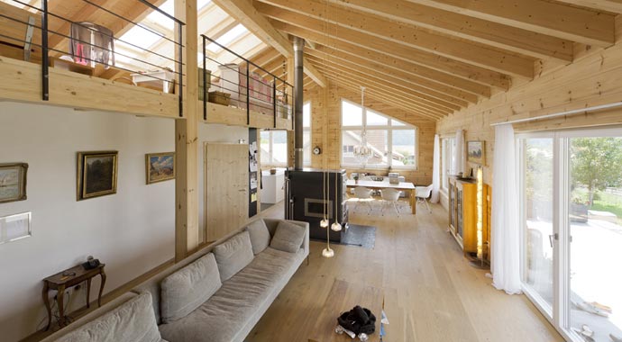 Fullwood Wohnblockhaus Musterhaus Sunnsite Wohnbereich