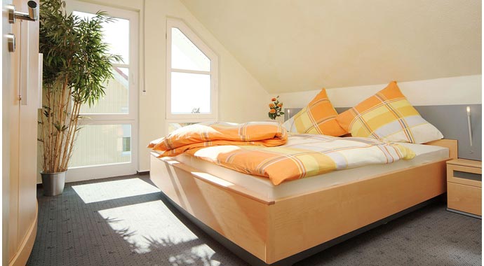 Fertighaus Weiss Musterhaus Vision Schlafzimmer