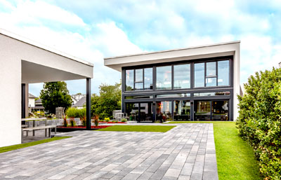 Außenansicht Musterhaus Mannheim von Meisterstück-Haus