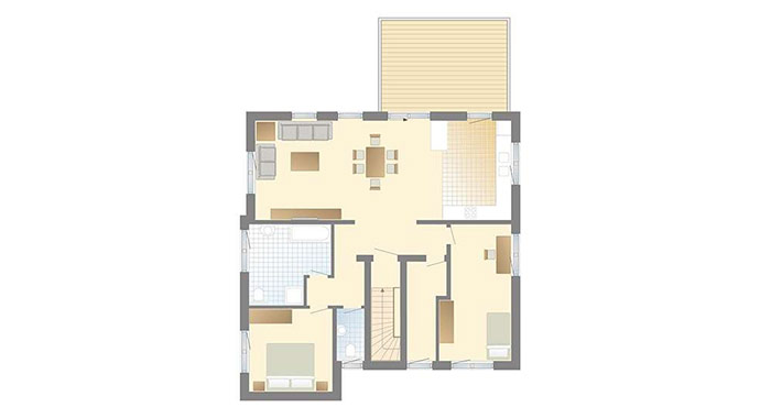 Grundriss Obergeschoss Haus Silkeborg von Danhaus