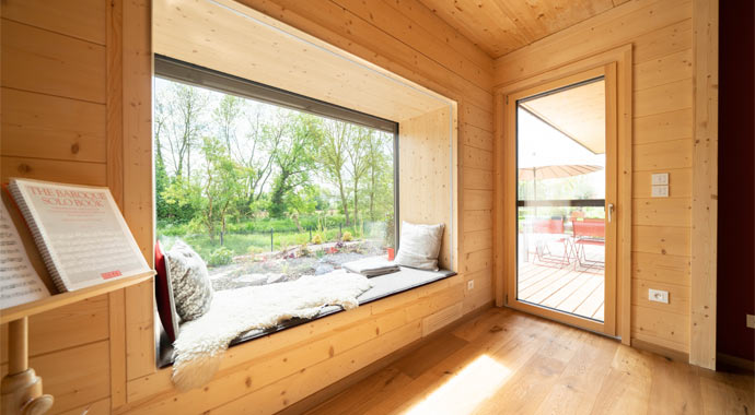 Panoramafenster Flachdachbungalow Design 124 von Frammelsberger