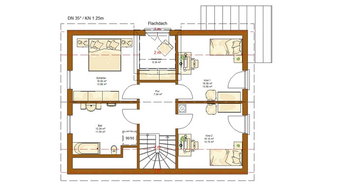Grundriss Dachgeschoss Clou 156 von Rensch-Haus
