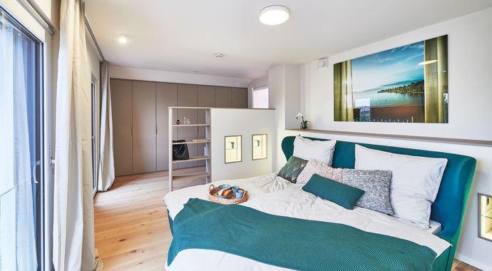 Schlafzimmer Musterhaus Relax von Fertighaus WEISS