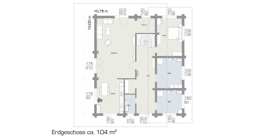LéonWood Musterhaus Mikado Grundriss Erdgeschoss