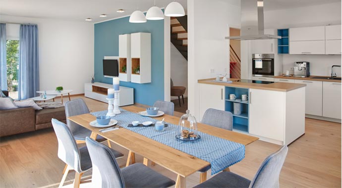 R 111.20 Musterhaus Mannheim von Fingerhut Haus Essbereich und Küche