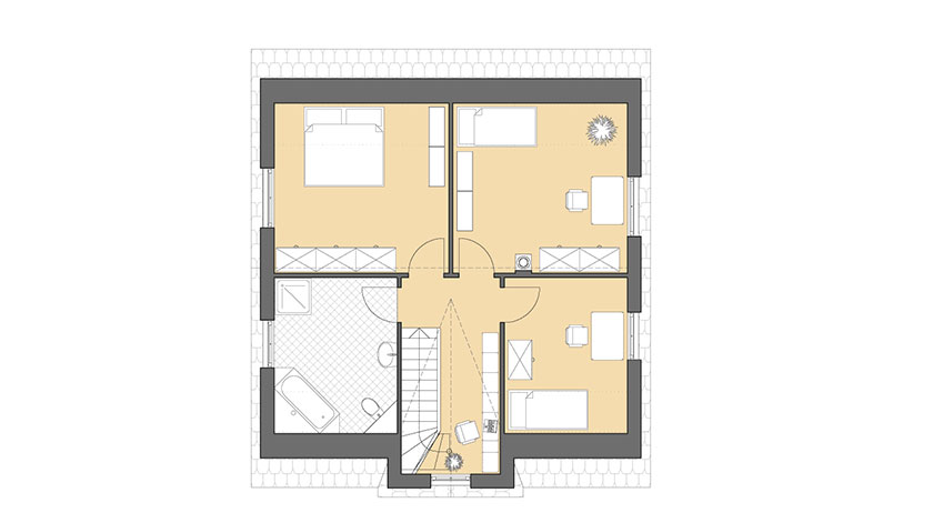 Roth-Massivhaus Friesenhaus Grundriss Dachgeschoss