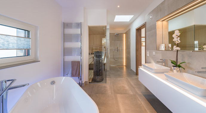 Badezimmer Musterhaus San Diego von RENSCH-HAUS