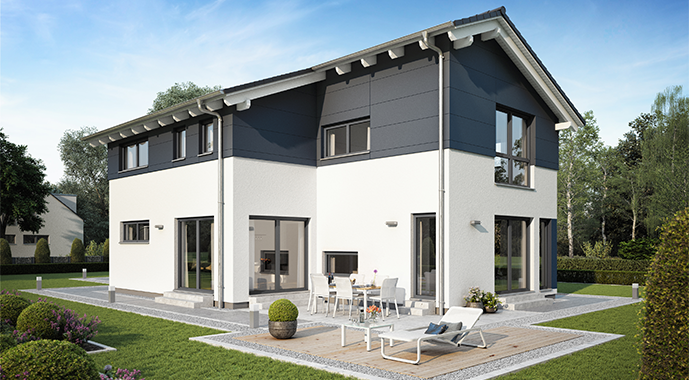 NORDHAUS Fertigbau Musterhaus Frechen Außenansicht