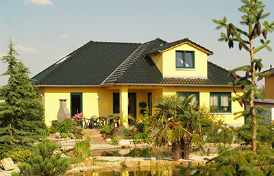 Town & Country Haus Musterhaus Winkelbungalow 108 Außenansicht