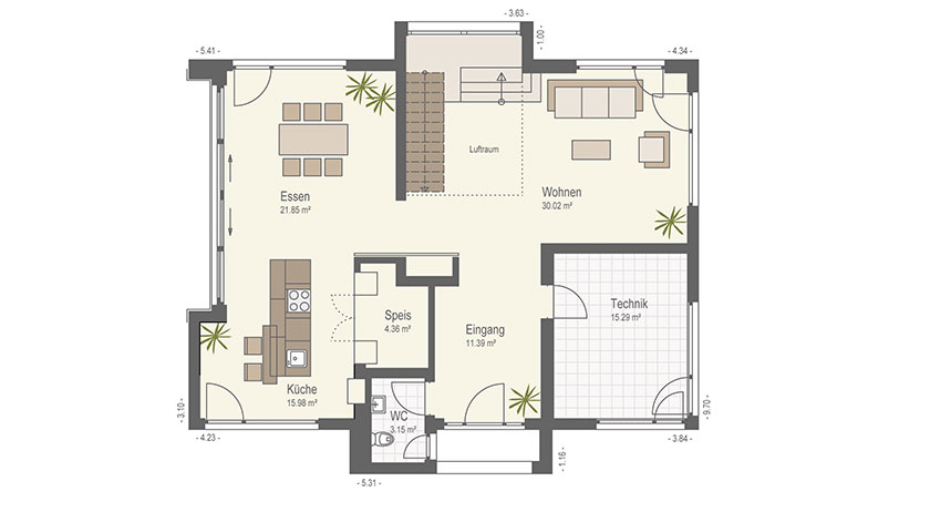 Keitel Haus Haus Fellbach Grundriss Erdgeschoss